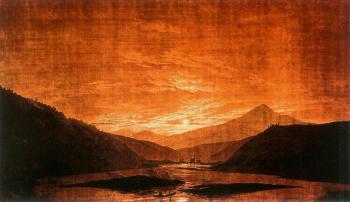Caspar David Friedrich : Mountainous River Landscape